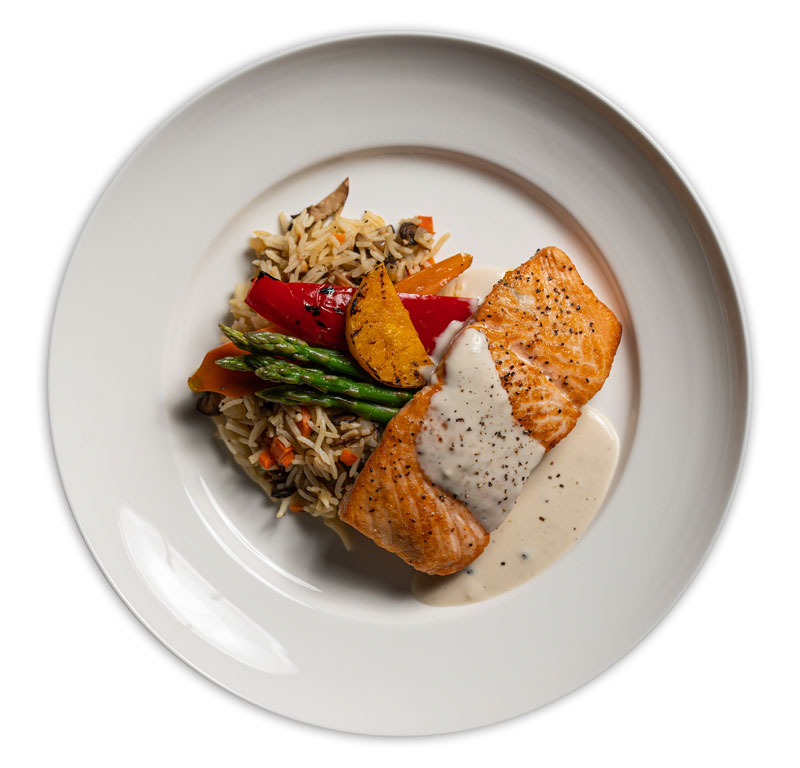 Salmon dish made with Sustainable Blue Salmon